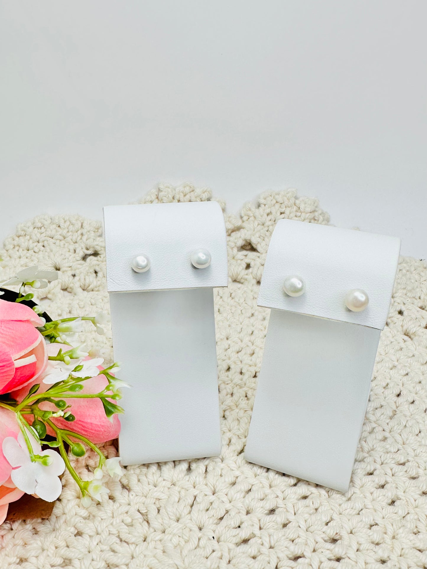 Pearls Earrings Silver & Gold